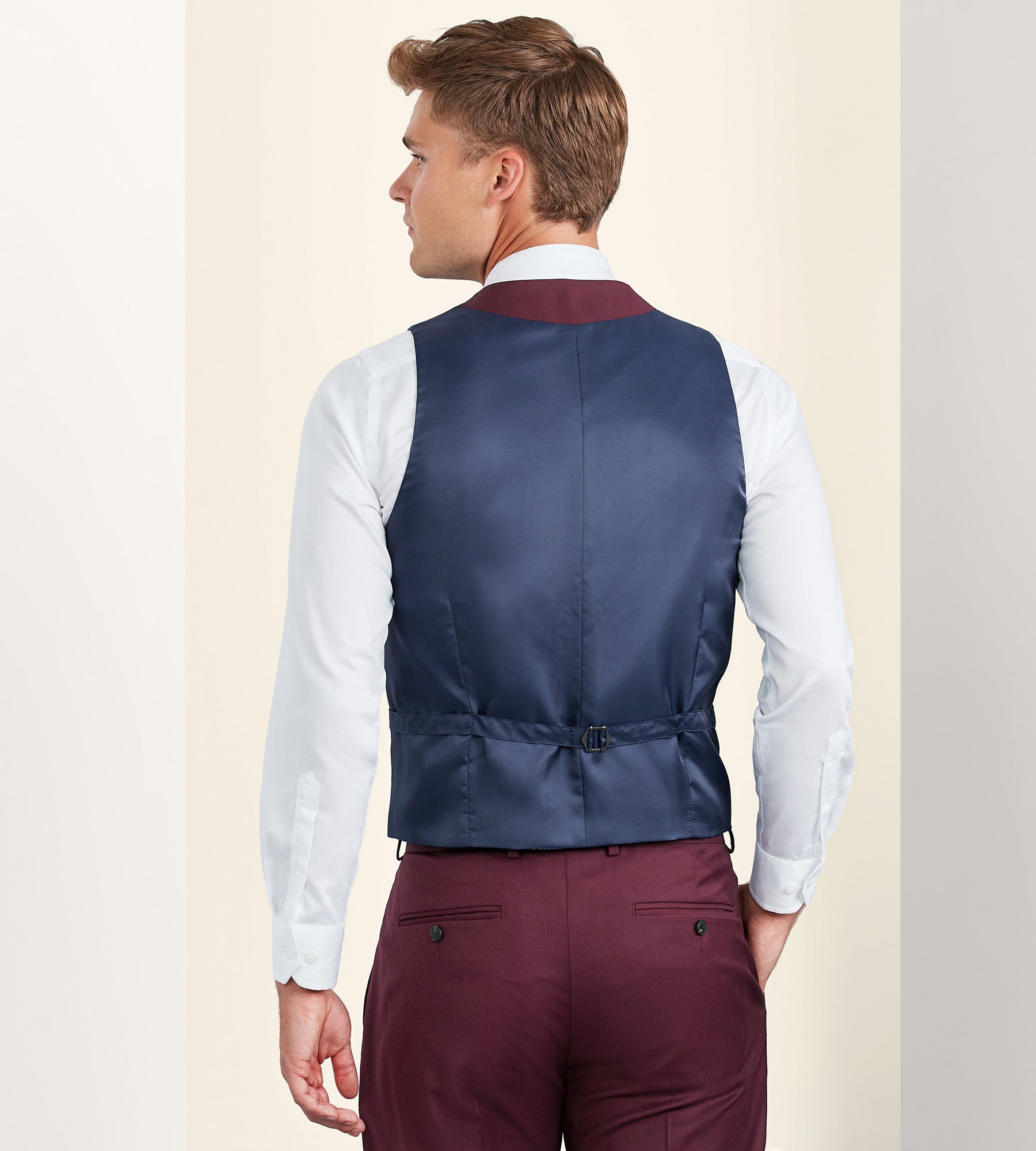 Navy suit burgundy vest sales