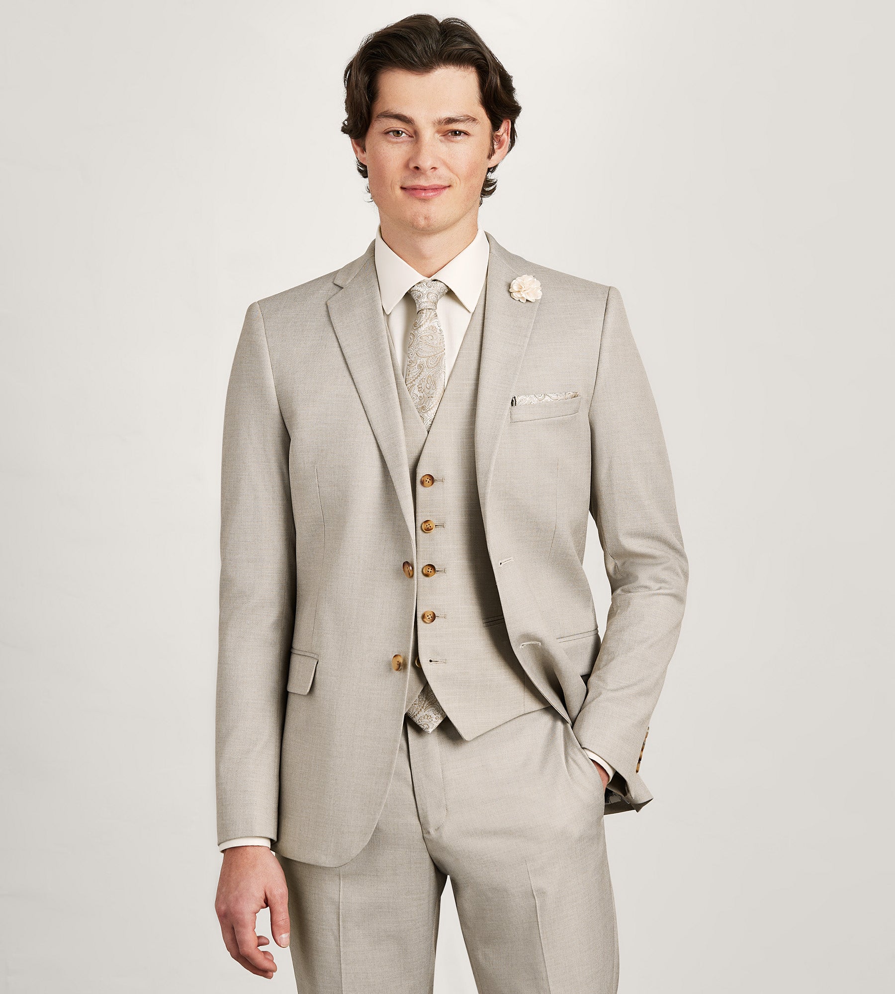 Tan Solid Suit Vest – Tip Top