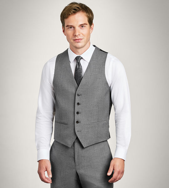 Grey Solid Suit Vest – Tip Top