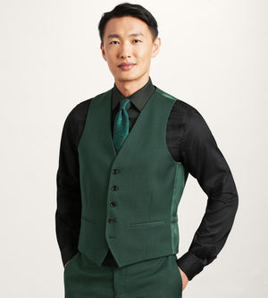 Dark Green Solid Suit Vest Tip Top Dark Green Solid Suit Vest Tip Top