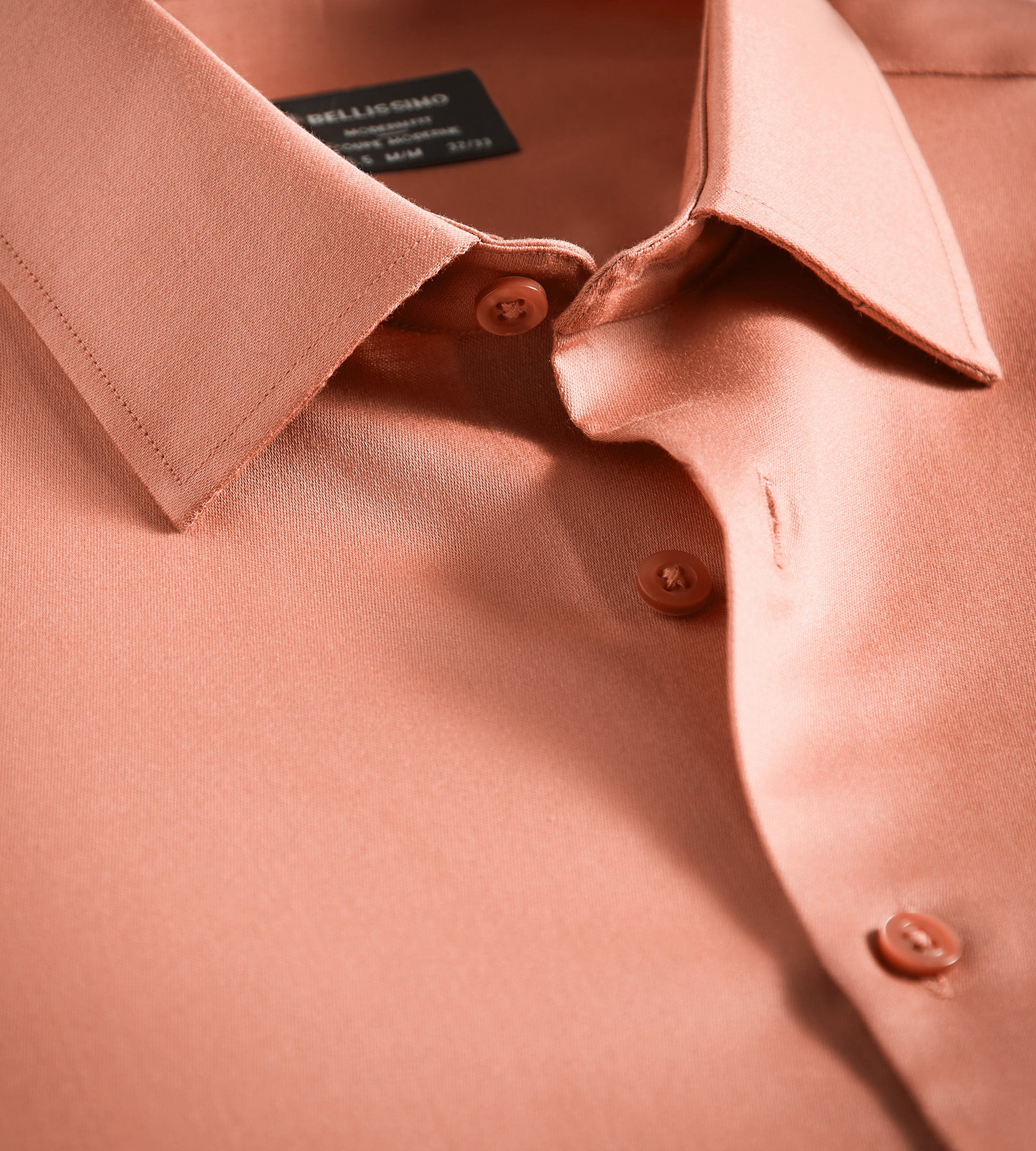 salmon color dress shirt Modern Fit Non-Iron Sateen Dress Shirt | Bellissimo | Tip Top Tailors