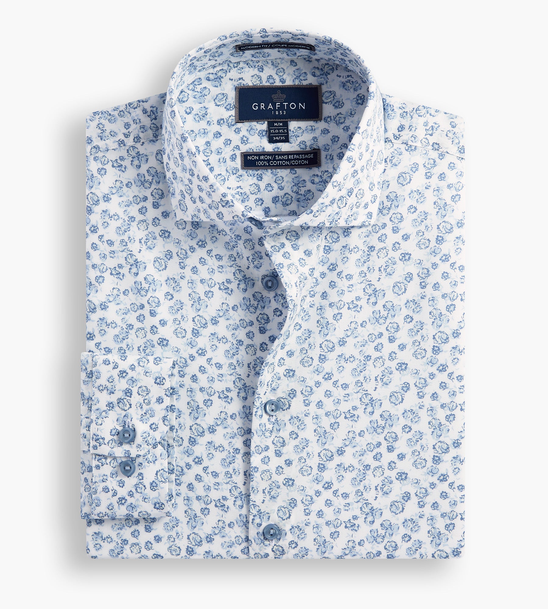 Modern Fit Floral Print Dress Shirt