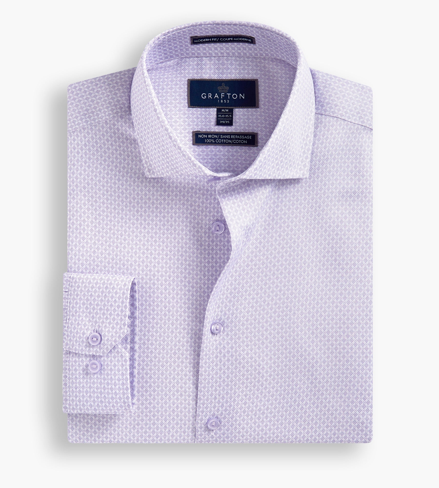 Modern Fit Geo Print Non-Iron Dress Shirt