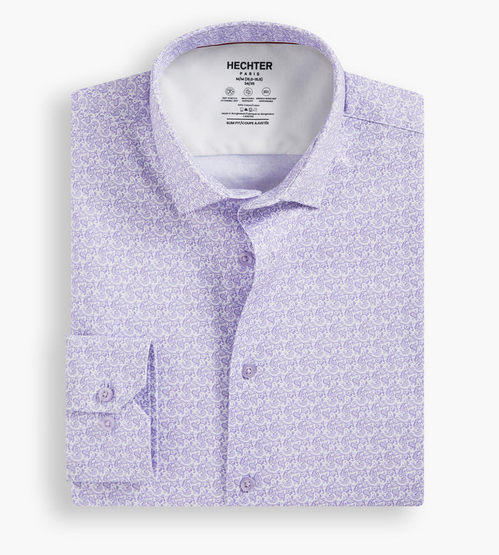 tip top Slim Fit 360° Stretch Soft Touch Paisley Print Jersey Dress Shirt