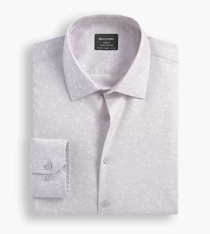 tip top Slim Fit Non-Iron Printed Sateen Dress Shirt