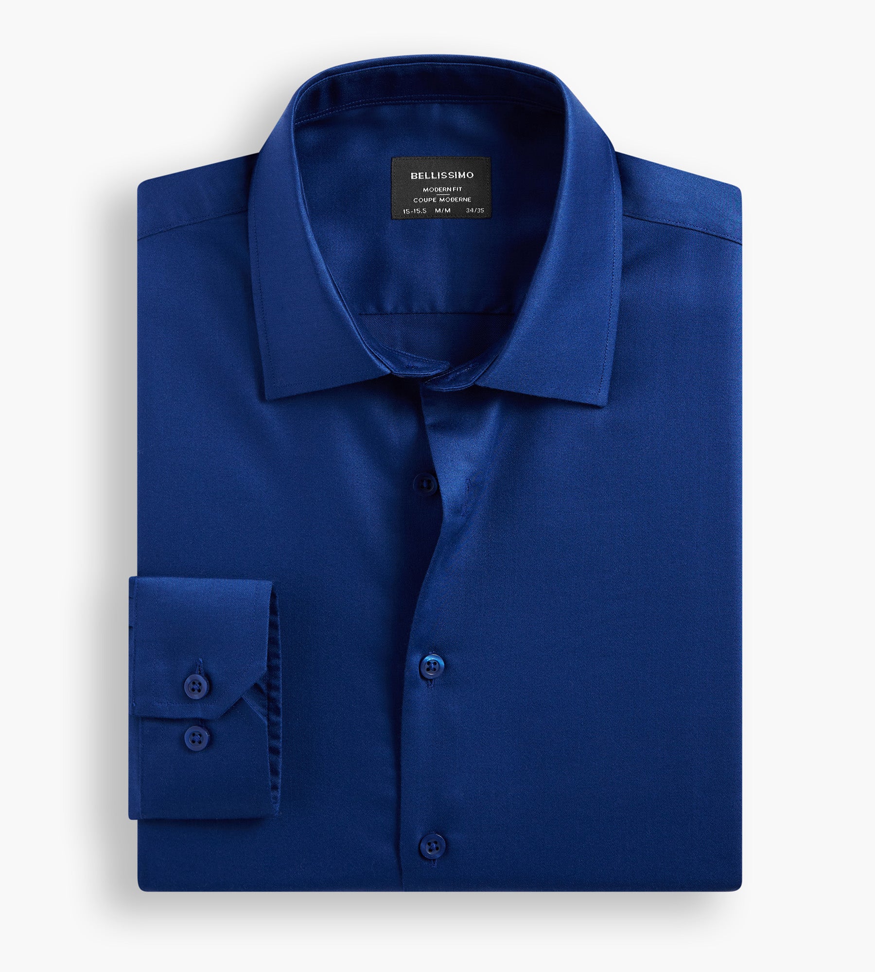 Chemise habillée en satinette sans repassage coupe moderne