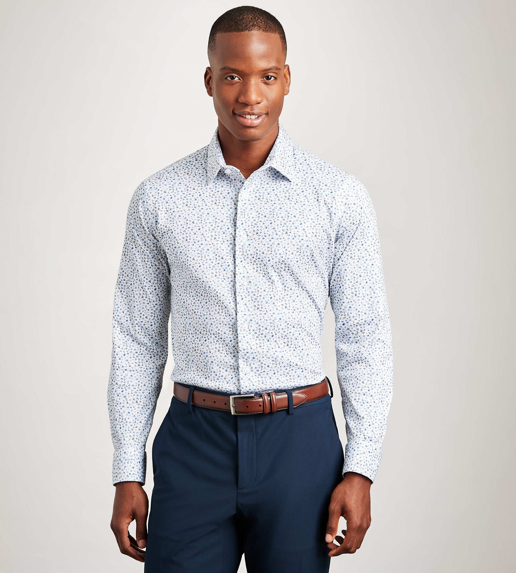 Slim Fit Butterknit Floral Print Dress Shirt – Tip Top