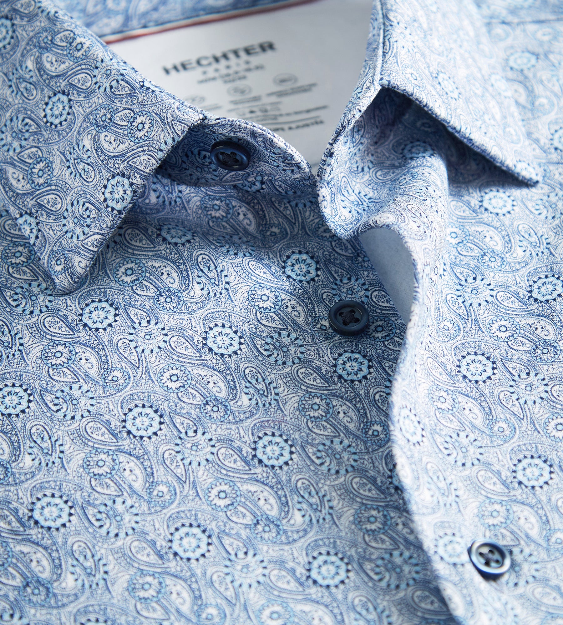 Slim Fit 360° Stretch Knit Non-Iron Soft Touch Paisley Print Jersey Dress Shirt