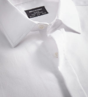 Slim Fit Non-Iron Tuxedo Sateen Dress Shirt | Bellissimo | Tip Top Tailors 