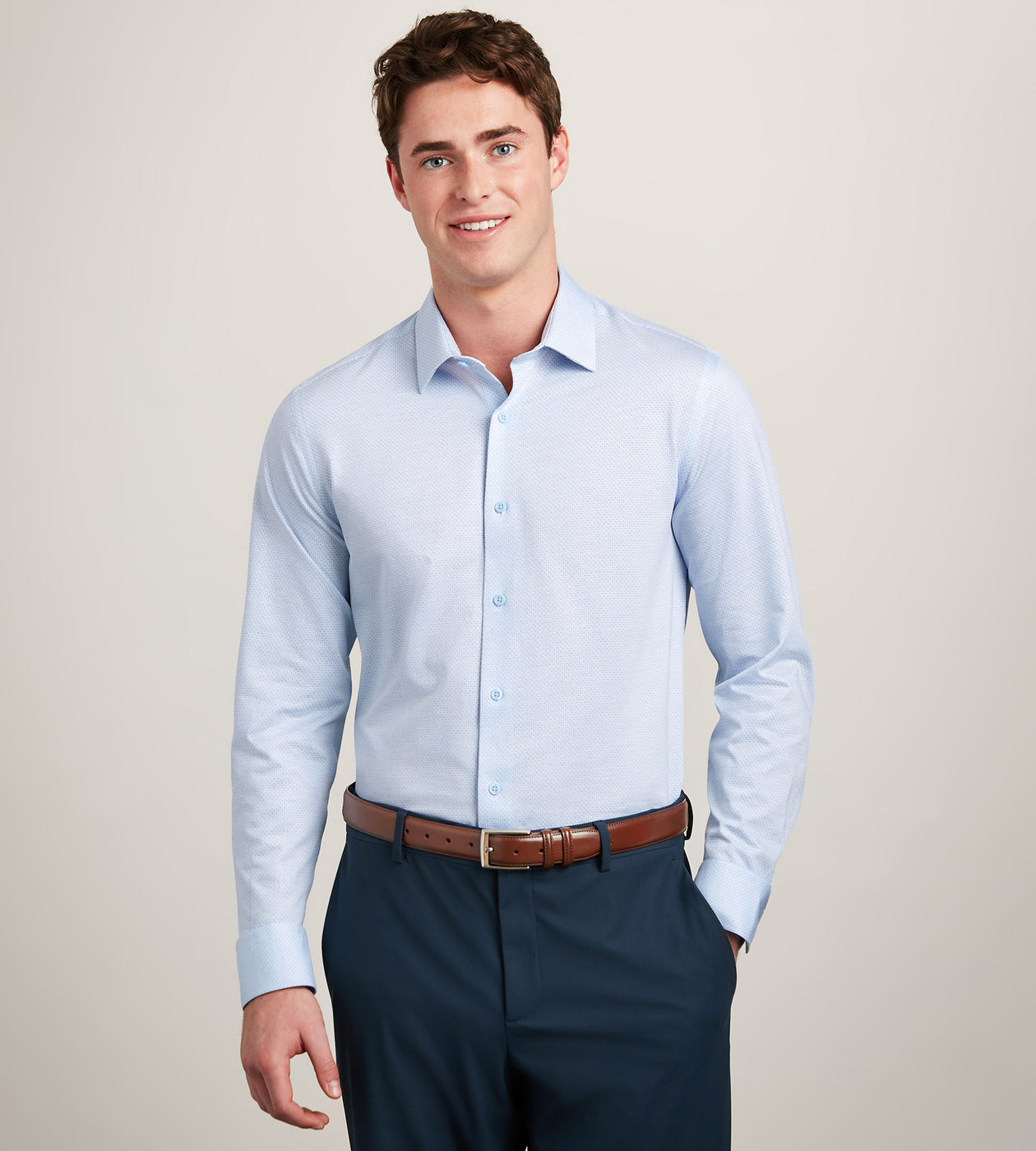 トップス WATT Slim Fit Butterknit Jacquard Dress Shirt – Tip Top