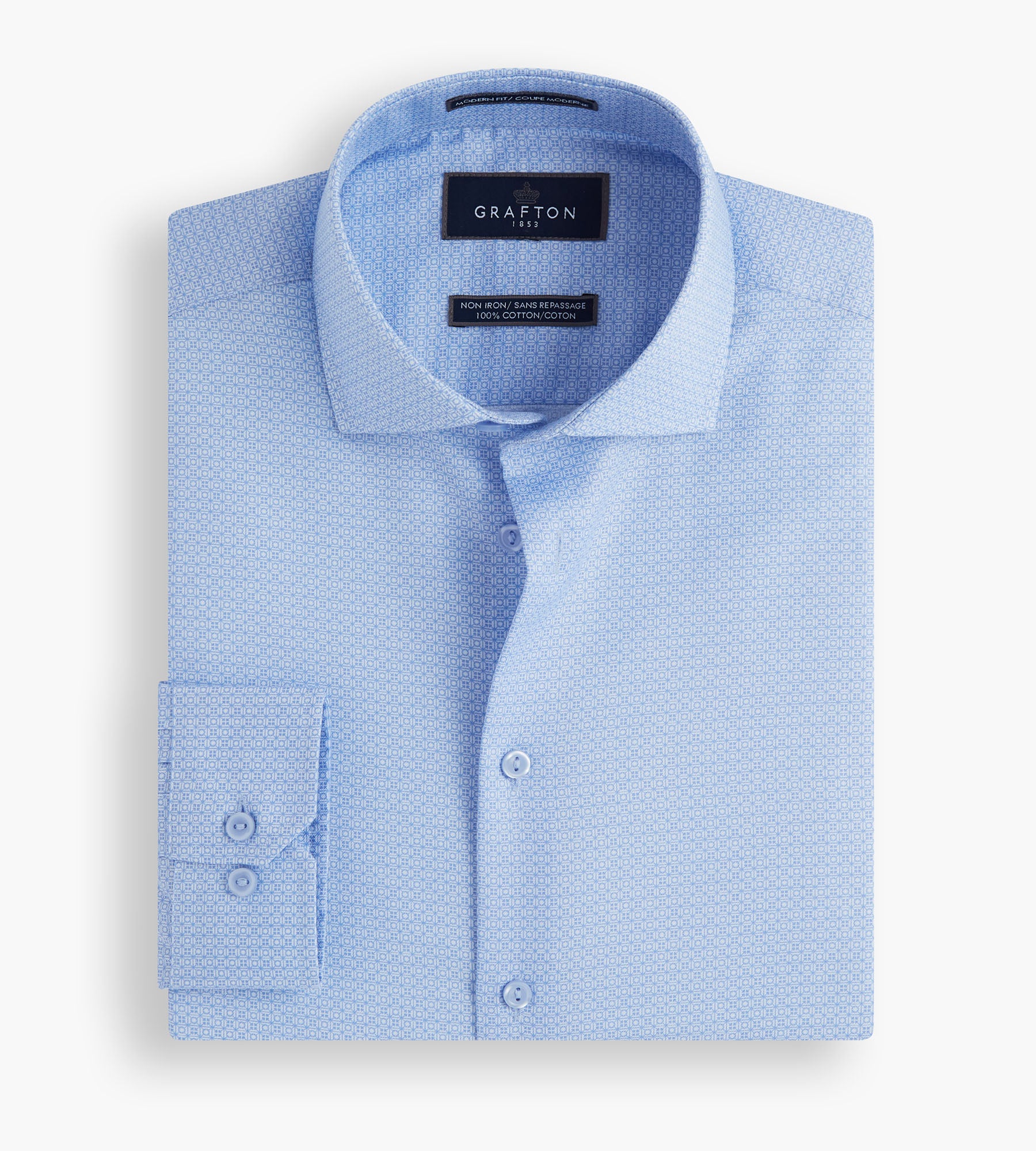 Modern Fit Geo Print Dress Shirt