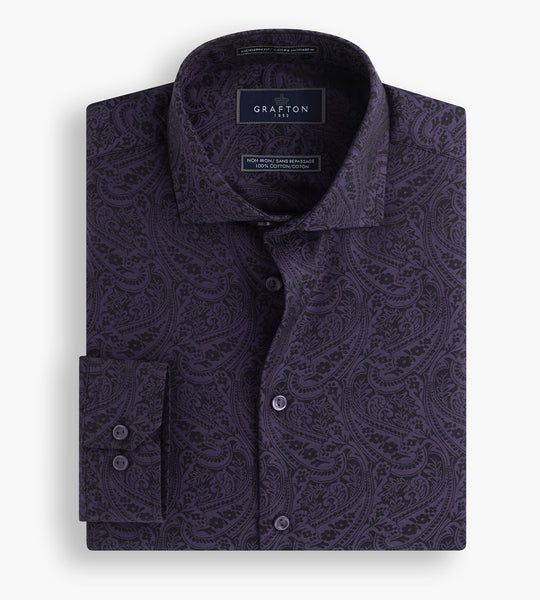 Dark purple dress shirt on sale