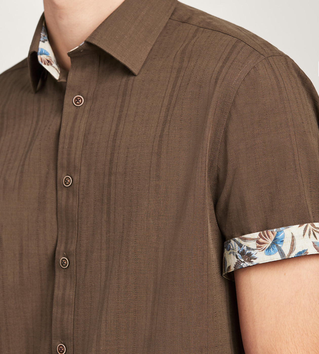 Modern Fit Short Sleeve Linen Like Solid Sport Shirt