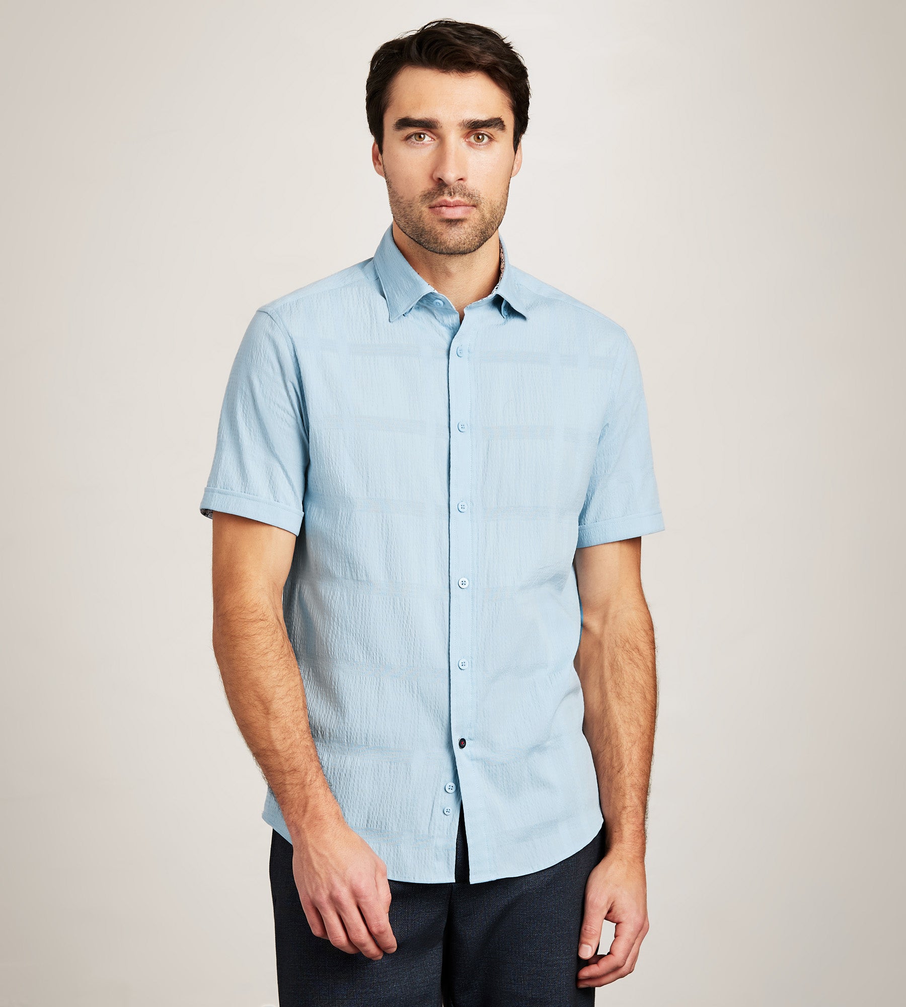 mens short sleeve dress shirts canada Printed Short Sleeve Shirt