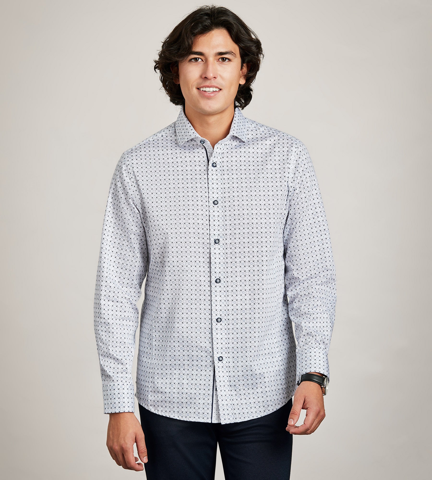 Long Sleeve Printed Casual Shirt
