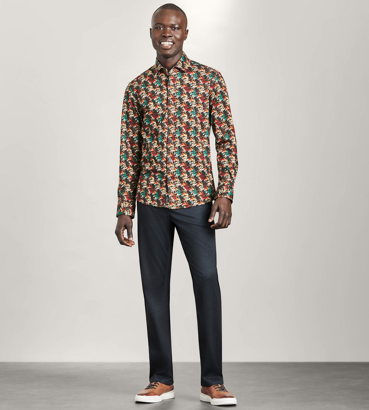 Hecther Paris Long Sleeve Printed 360 Stretch Casual Shirt