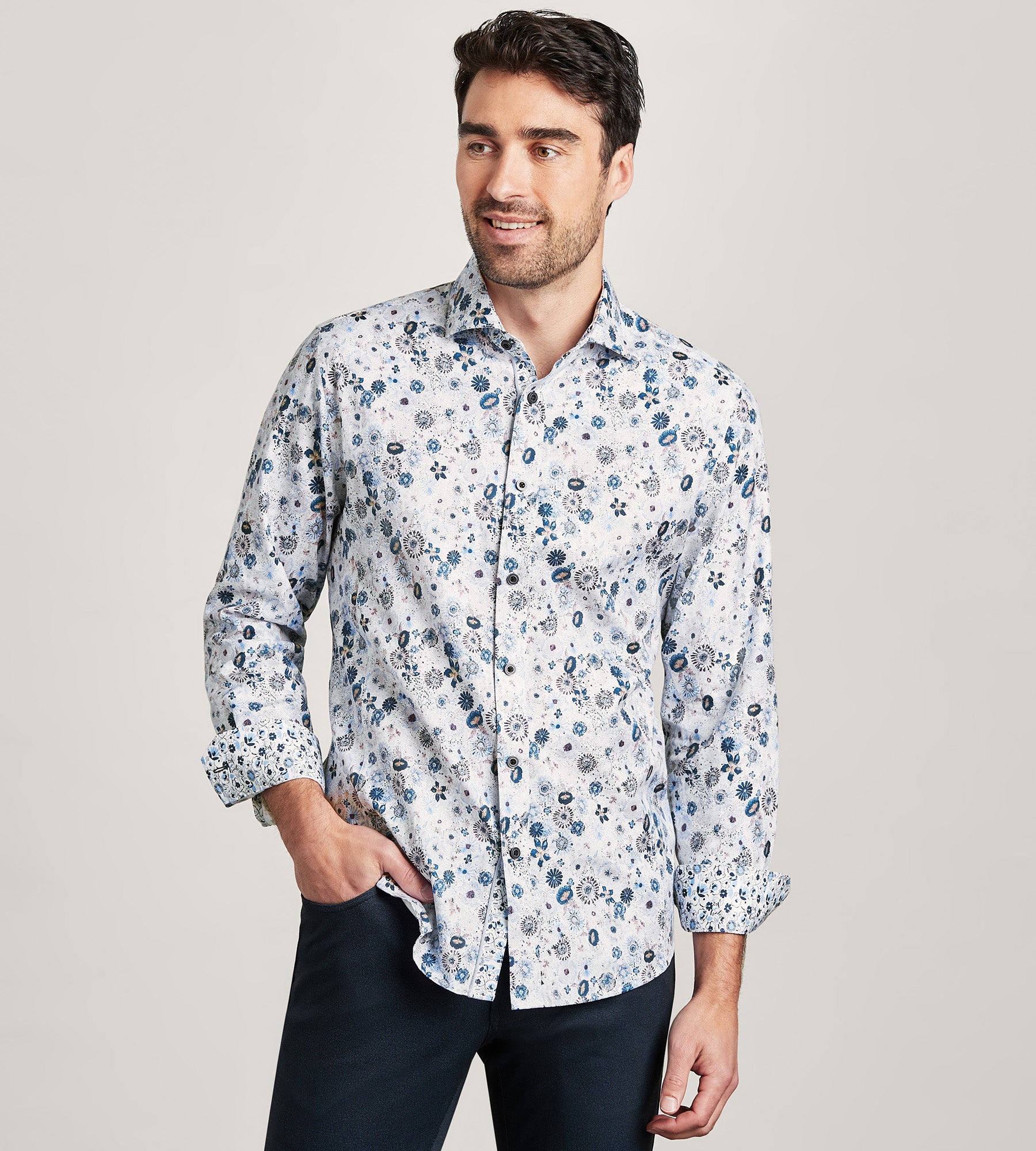 Long Sleeve Paisley Print Casual Shirt