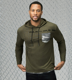 Modern Fit Long Sleeve Hooded Henley Tip Top