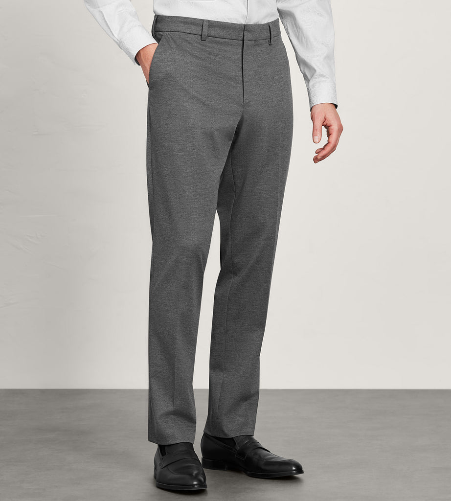Modern Fit Knit Micro Check Print Dress Pant – Tip Top