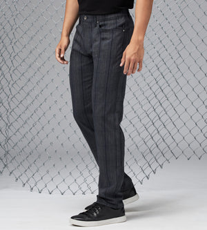 Modern Fit Five-Pocket Tonal Plaid Casual Pants – Tip Top