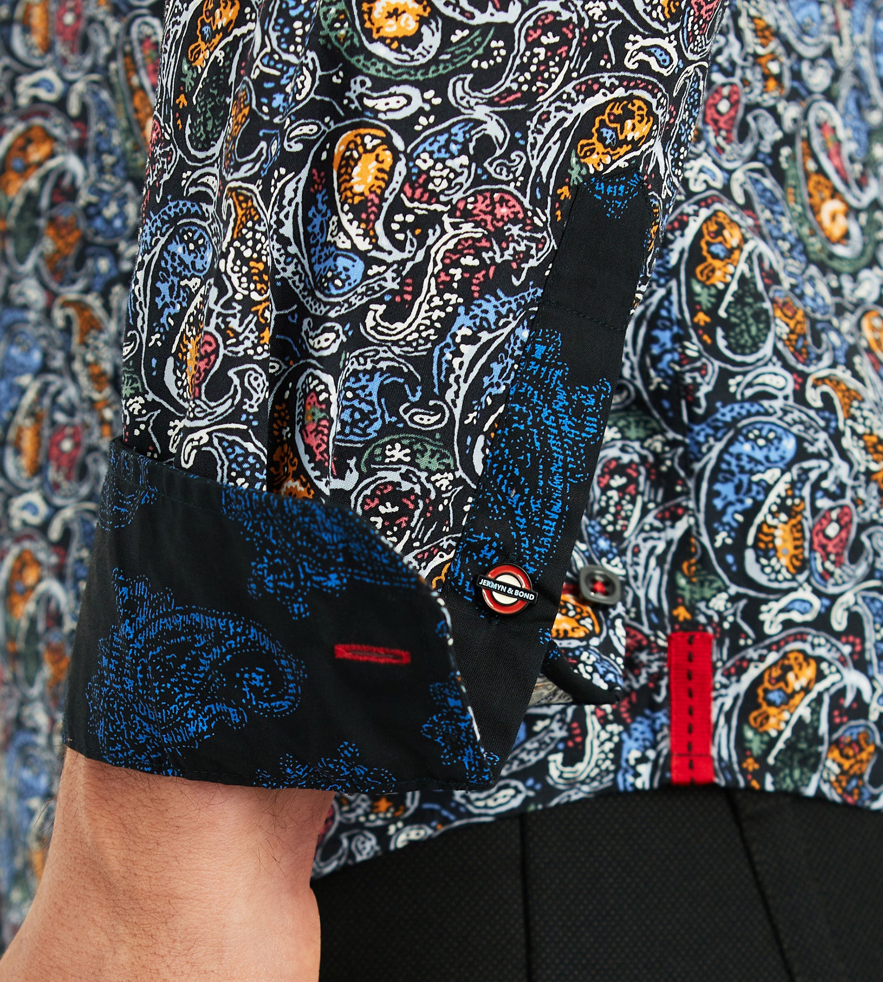 Modern Fit Long-Sleeve Double-Collar Paisley Print Sport Shirt 