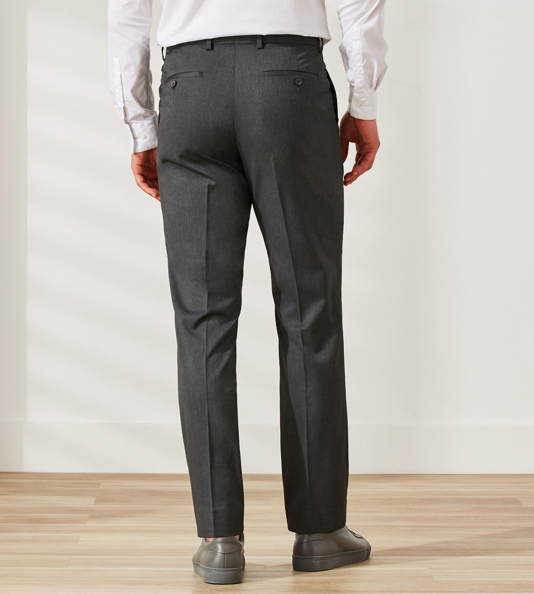 Navy blue flat-front stretch year-round Dress Pants